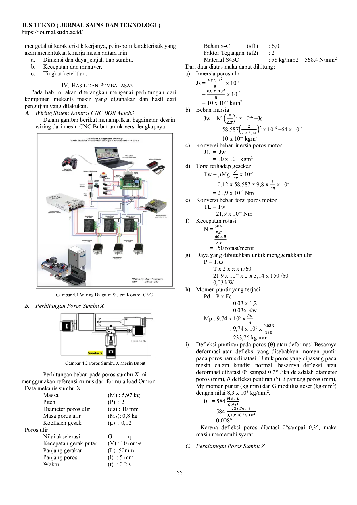 JURIS Pengembangan Dan Pengujian Pada Rancang Bangun Sistem Kontrol Prototype Cnc Bubut 2 Sumbu Dengan Controller Mach3
