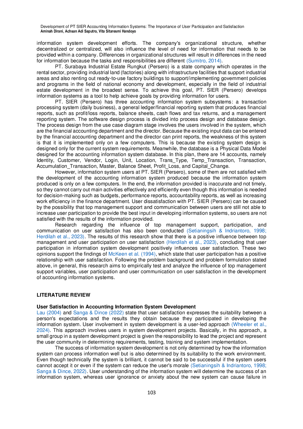 JURIS Development of PT SIER Accounting Information Systems The Importance of User Participation and Satisfaction