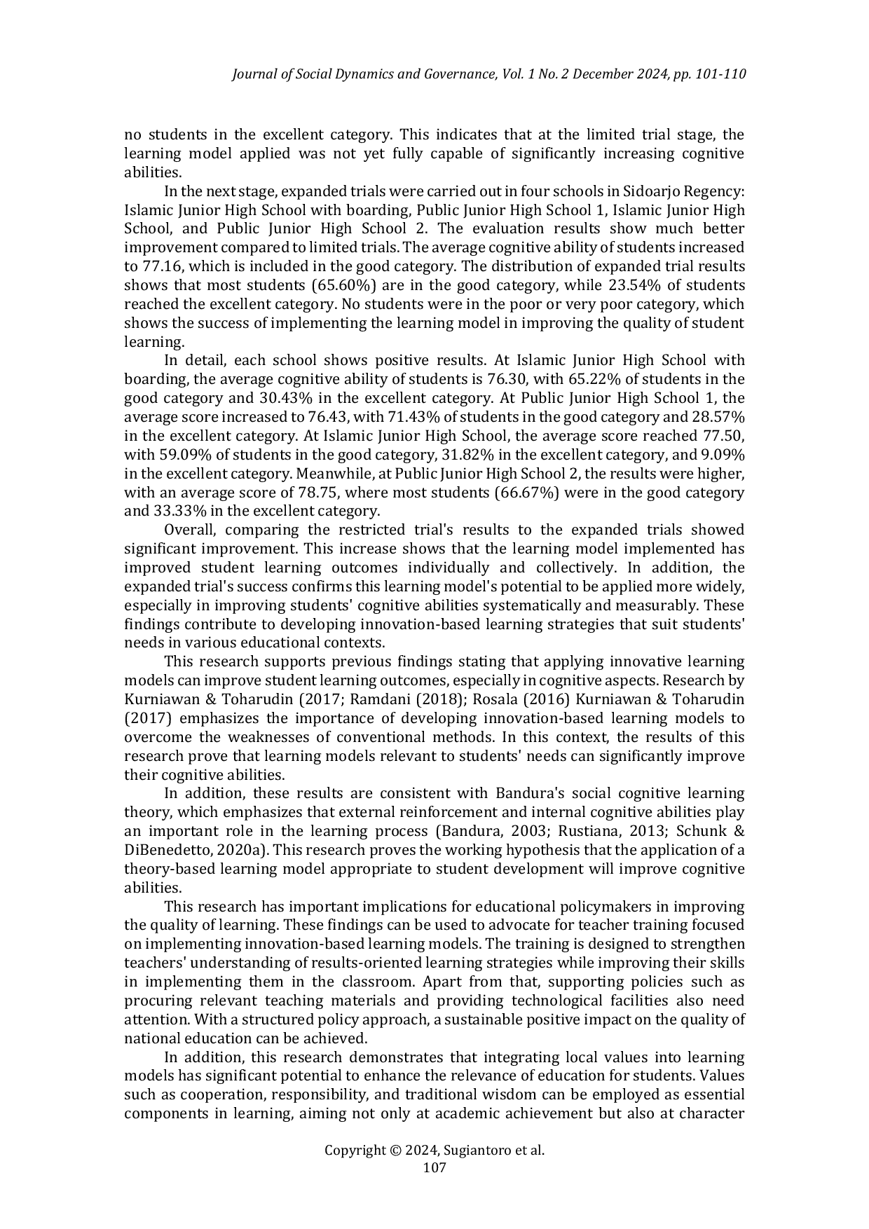 JURIS Application of a Learning Model Based on Local Wisdom to Improve Students Cognitive Abilities in Social Sciences Learning