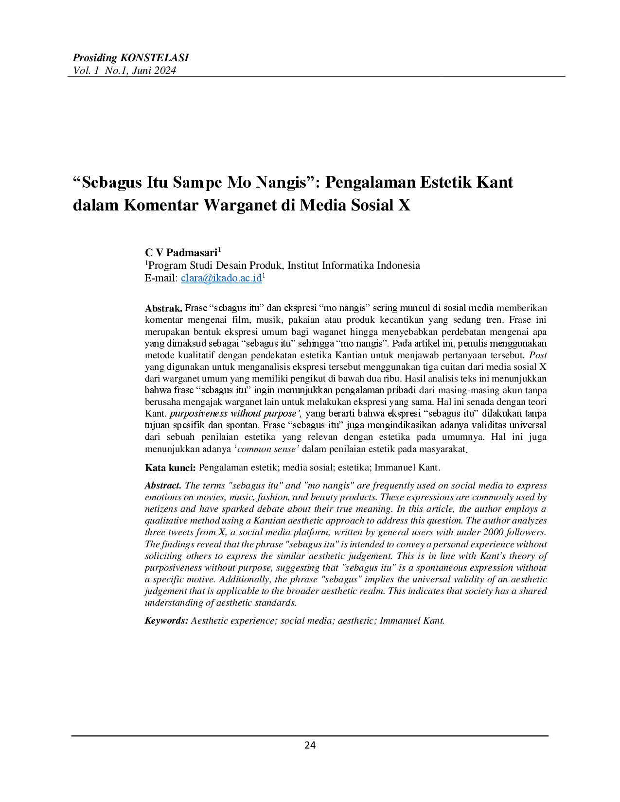 juris Sebagus Itu Sampe Mo Nangis Pengalaman Estetik Kant dalam Komentar Warganet di Media Sosial X