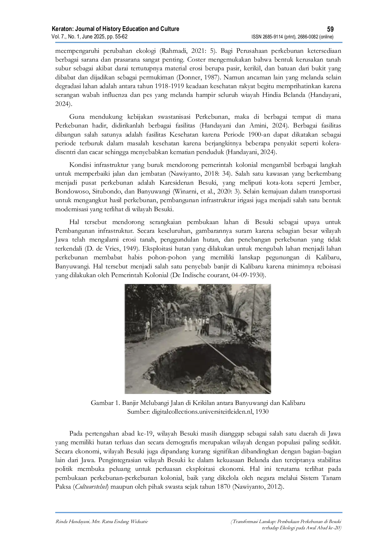 JURIS Landscape Transformation The Opening of Plantations in Besuki and Its Impact on Ecology in the Early 20th Century