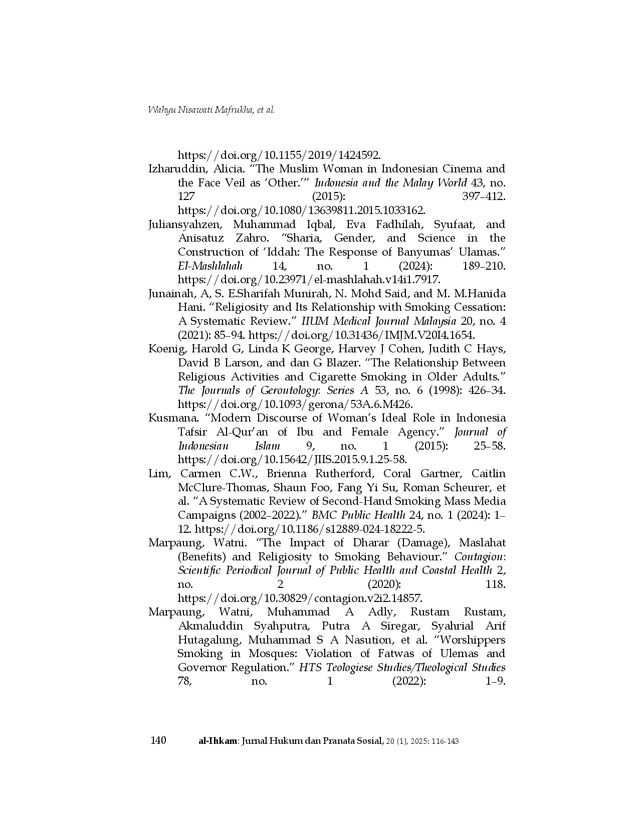 juris Smoking Hijab and Gender Identity Social Jurisprudence Perspective on Indonesian Muslim Women in Caf Bars