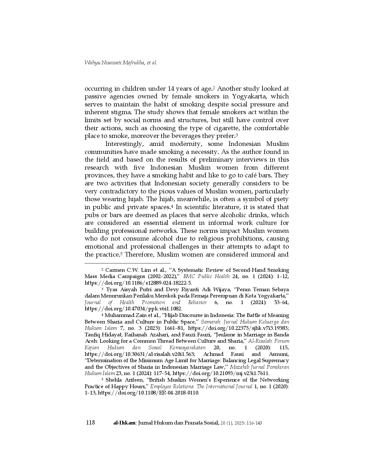 juris Smoking Hijab and Gender Identity Social Jurisprudence Perspective on Indonesian Muslim Women in Caf Bars