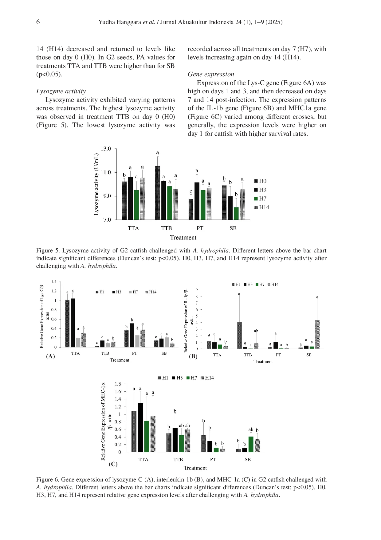 JURIS Pewarisan Marka SNP2 Lys C Ekspresi Gen dan Daya Tahan Ikan Lele Clarias gariepinus Generasi Kedua Terhadap Infeksi Aeromonas hydrophila