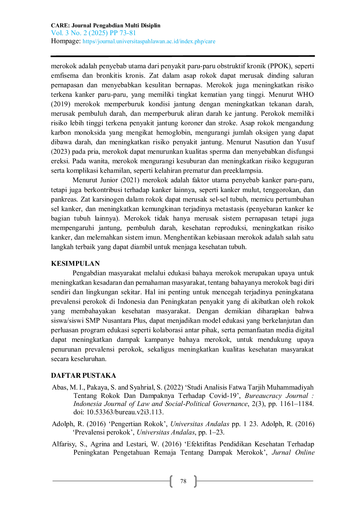 juris Sikap program sekolah penyakit Penguatan Sikap Anti Rokok Siswa Melalui Program Edukasi Sekolah di SMP Nusantara Plus