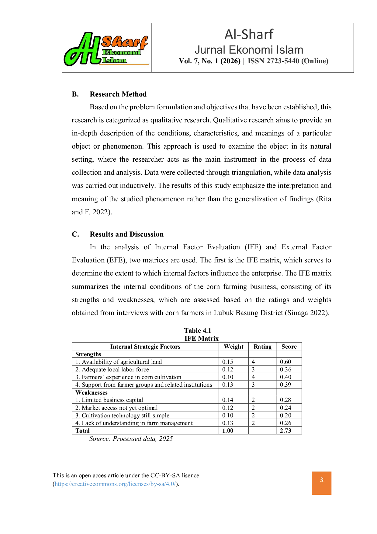 JURIS Development Strategies for Corn Farming to Enhance Farmers Income in Lubuk Basung District An Islamic Economic Perspective