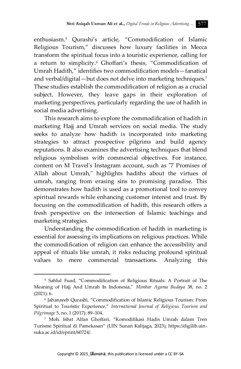 JURIS Digital Trends in Religious Advertising Commodification of Umrah Hadiths on Instagram in the Context of Hajj and Umrah Marketing