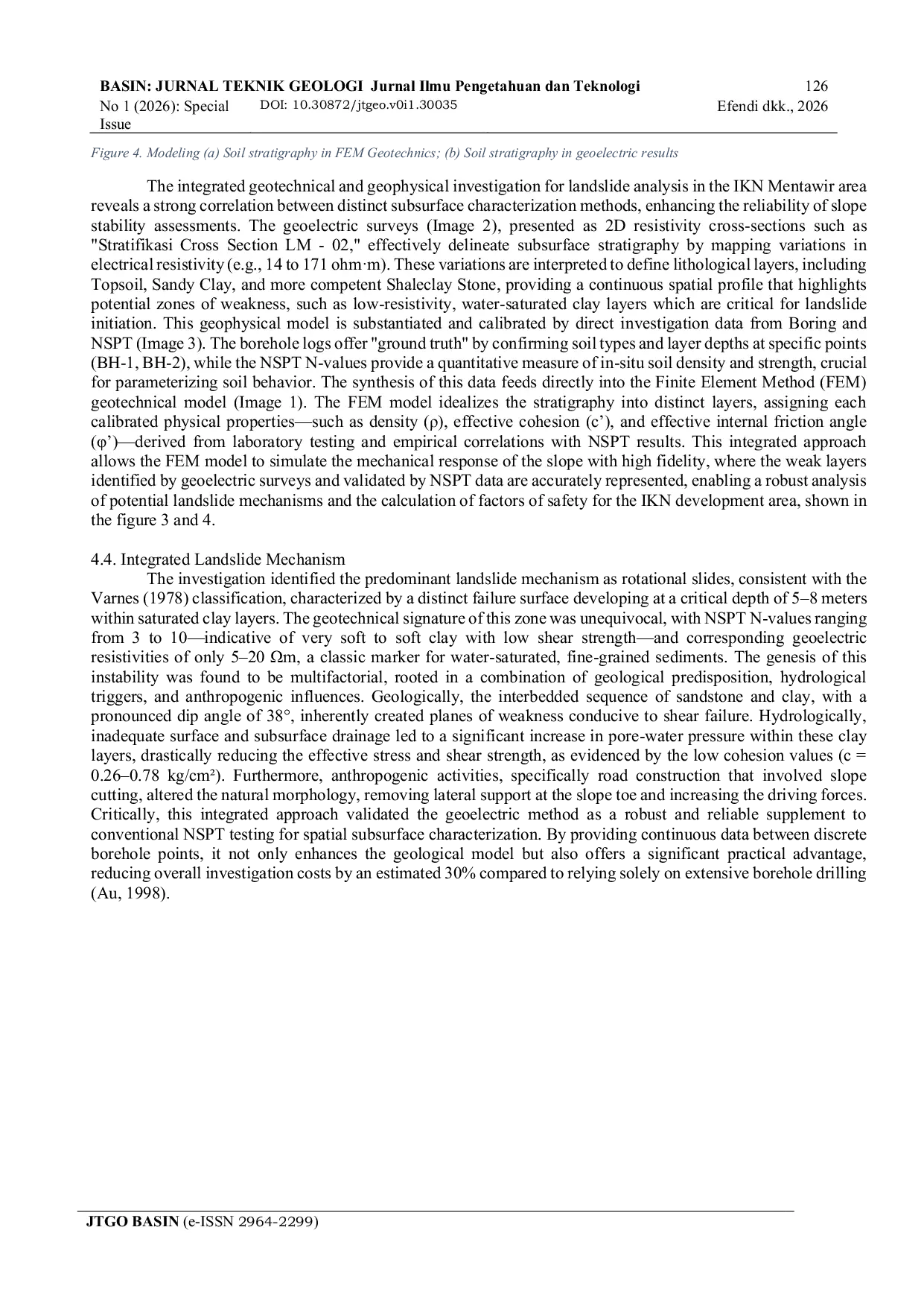 JURIS Integrated Geotechnical and Geophysical Investigation for Landslide Analysis in the Ibu Kota Negara Nusantara IKN Mentawir Area Correlation of Geoelectric and NSPT Methods with Finite Element Model