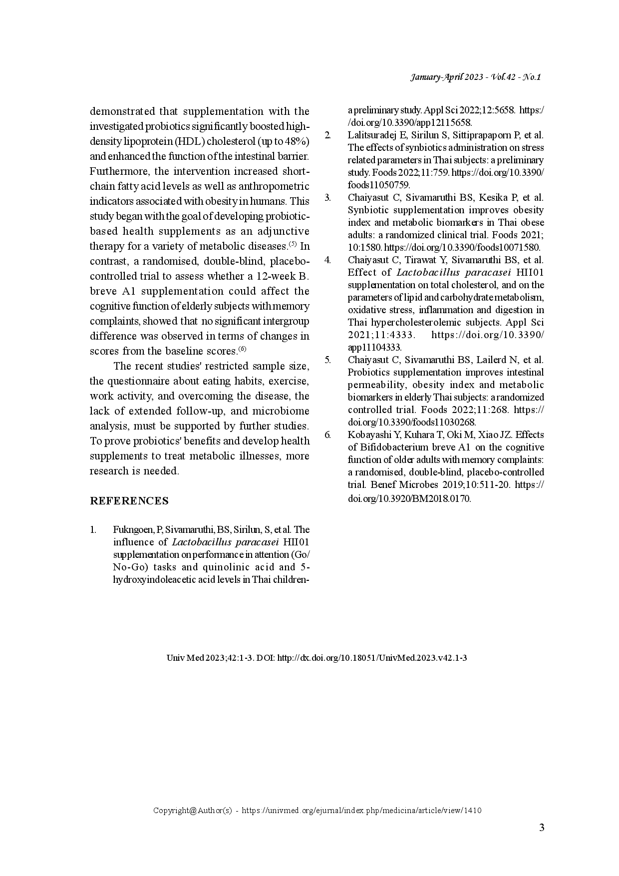 juris Potential role of probiotic supplementation in cognitive improvement and other metabolic biomarkers