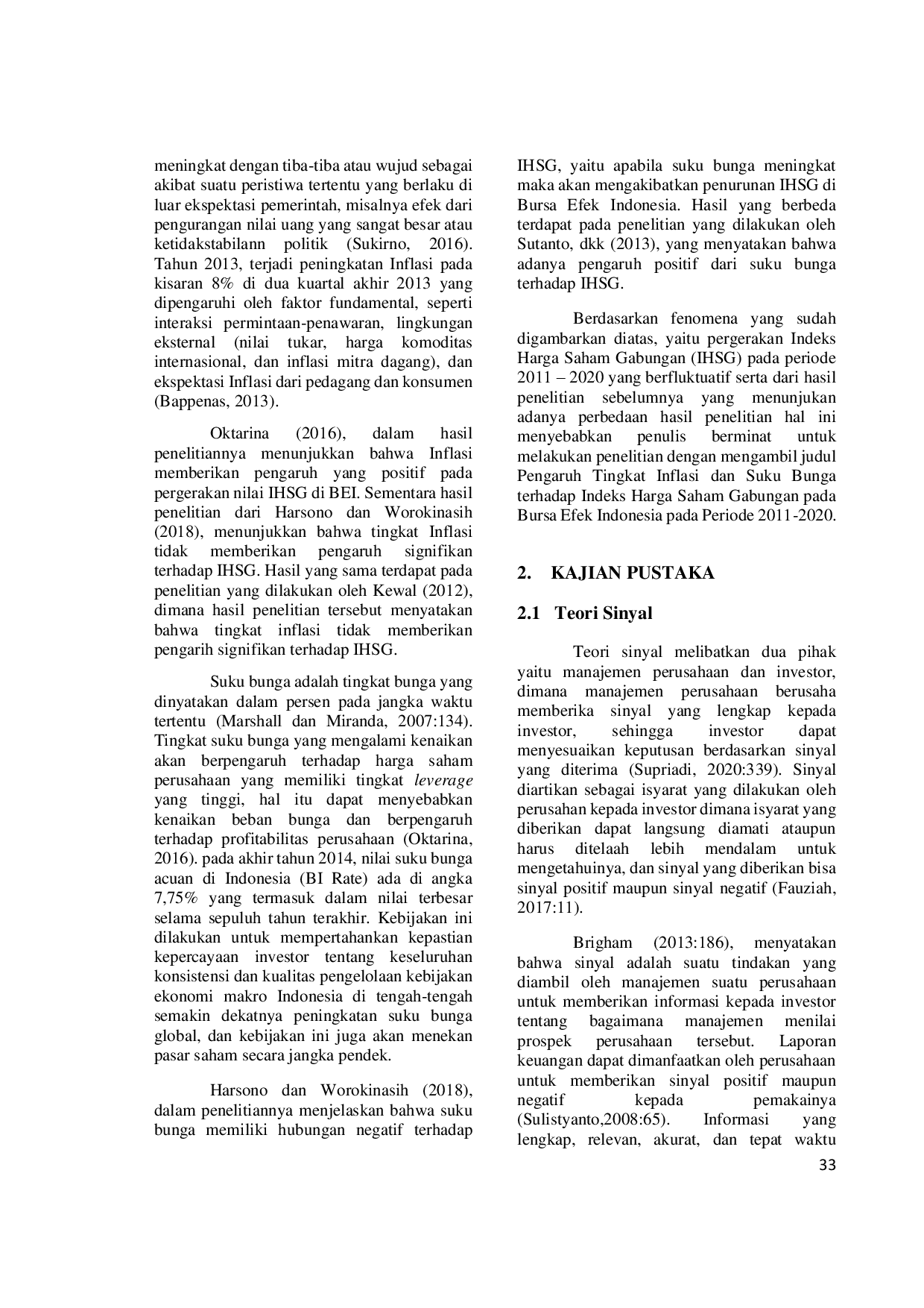 JURIS Pengaruh Tingkat Inflasi Dan Suku Bunga Terhadap Indeks Harga Saham Gabungan Di Bursa Efek Indonesia Periode 2011 2022