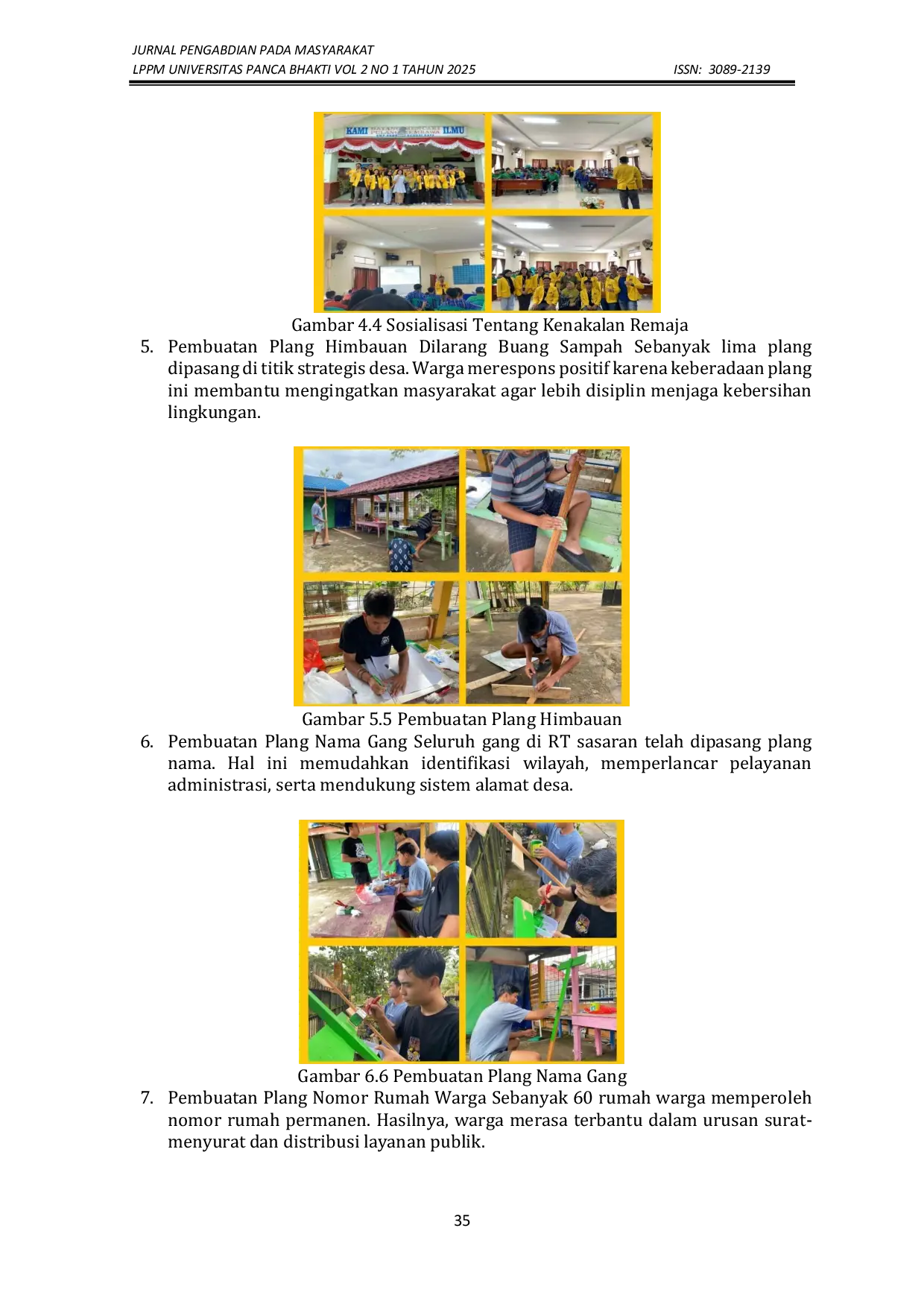 JURIS Implementasi Program Kuliah Kerja Nyata Universitas Panca Bhakti Di Desa Limbung Kecamatan Sungai Raya