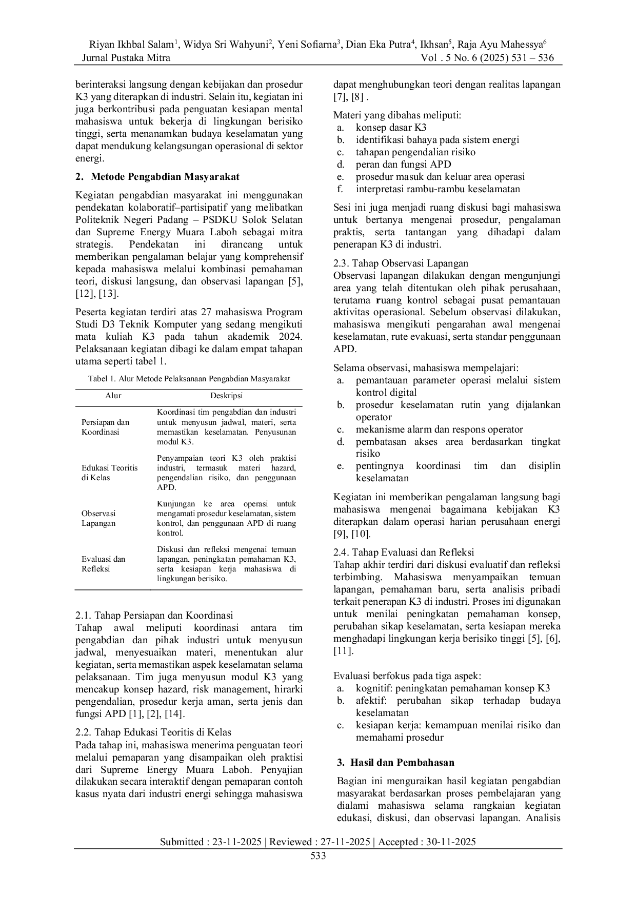 JURIS Penguatan Pemahaman Keselamatan dan Kesehatan Kerja Melalui Kolaborasi Industri dan Perguruan Tinggi