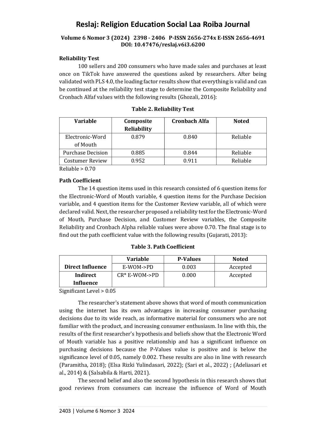 JURIS The Influence Of Electronic Word Of Mouth On Purchasing Decisions With Customer Reviews As A Moderating Variable
