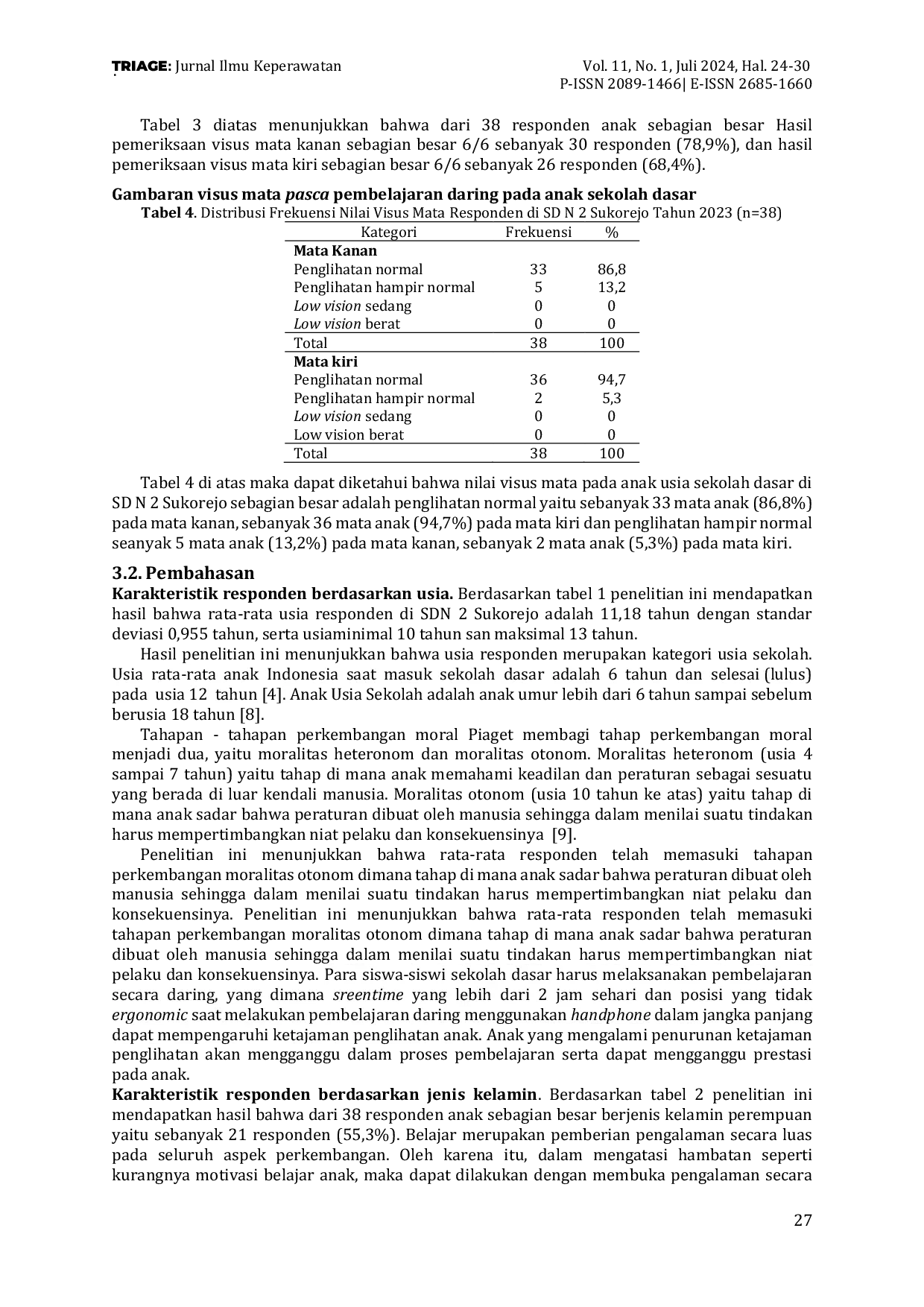 JURIS Gambaran Visus Mata Pasca Pembelajaran Daring pada Anak Sekolah