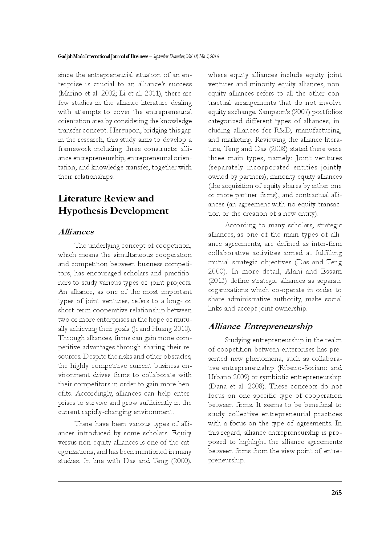 juris Alliance entrepreneurship and entrepreneurial orientation the mediating effect of knowledge transfer