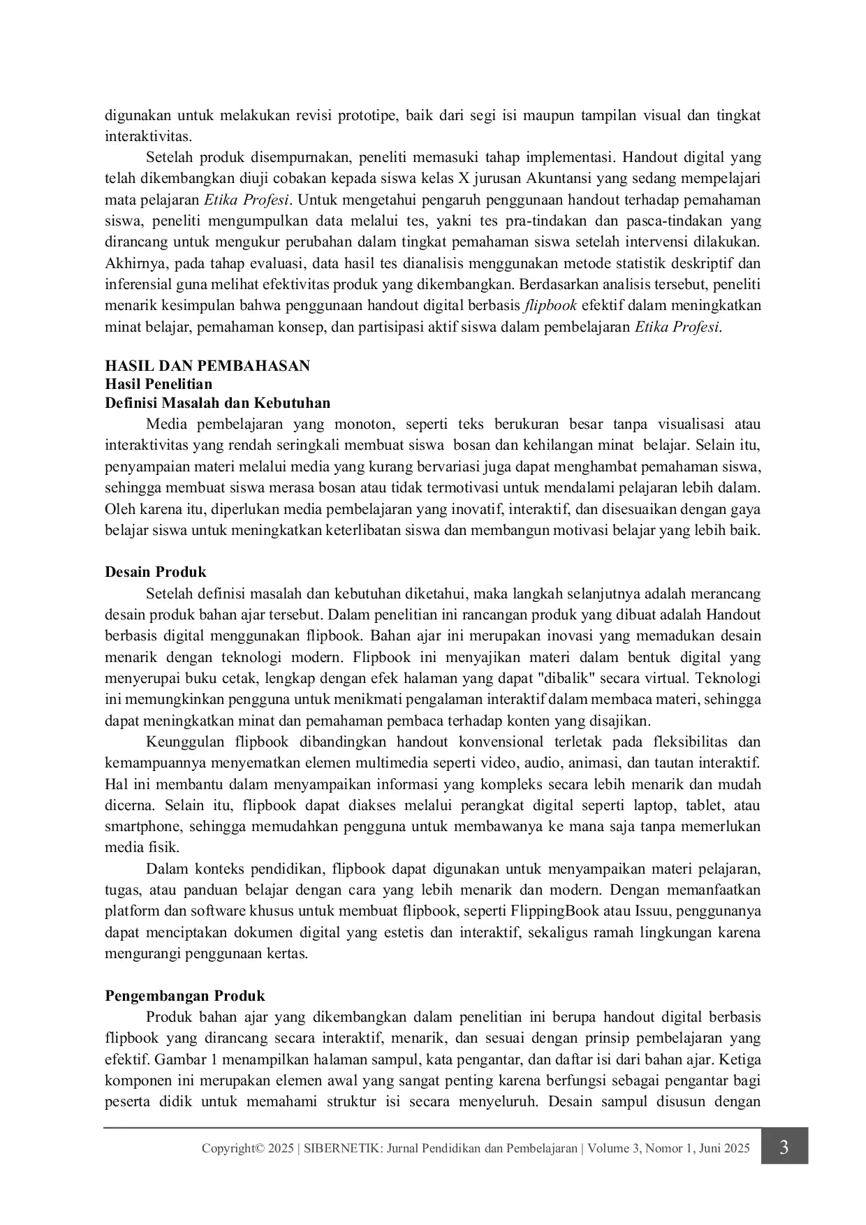 JURIS Meningkatkan Minat Belajar Etika Profesi Melalui Handout Digital Flipbook