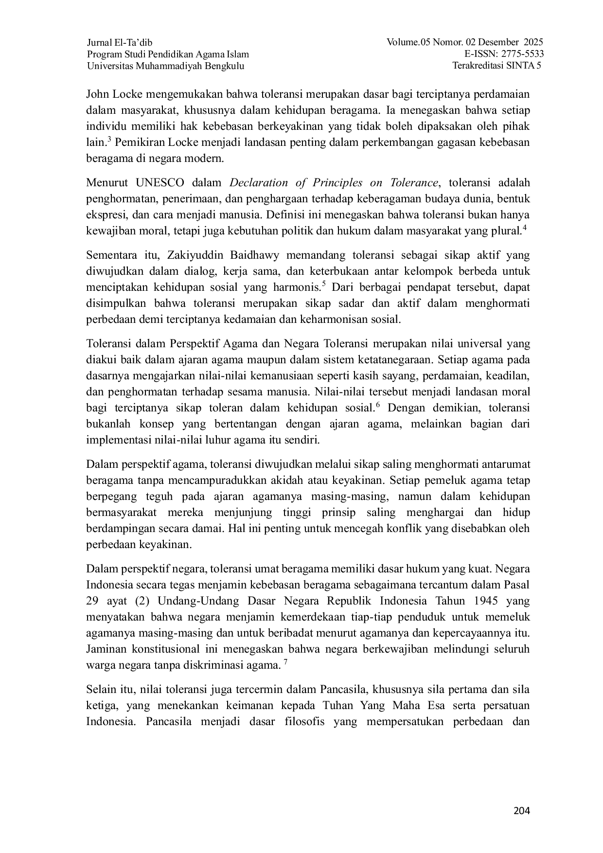 JURIS Implementasi Toleransi Umat Beragama Sebagai Pilar Keharmonisan Dalam Pendidikan Islam Masyarakat Multikultural Di Kabupaten Bengkalis