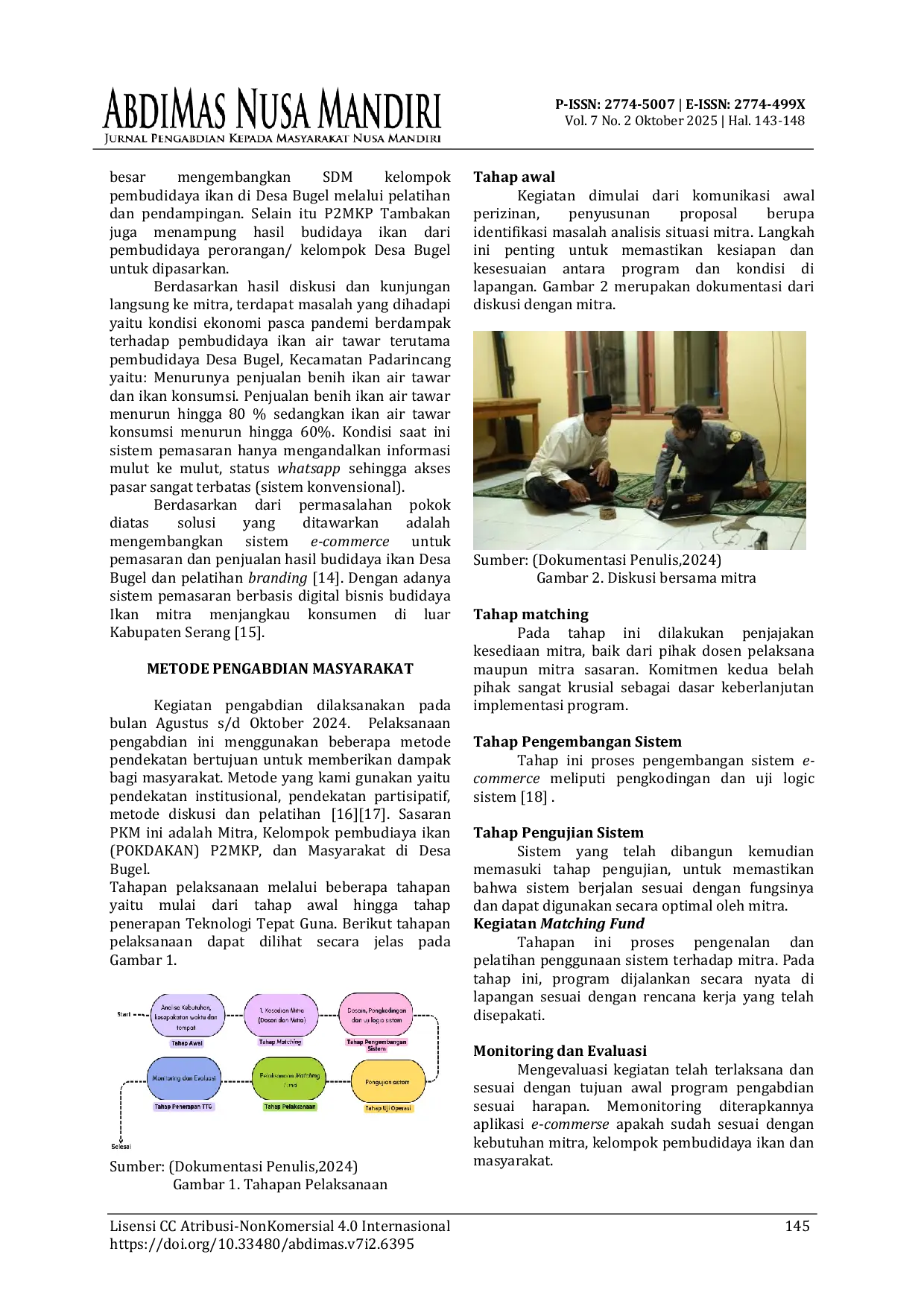 JURIS Penerapan Website E Commerce Guna Meningkatkan Penjualan Budidaya Ikan Desa Bugel Kecamatan Padarincang