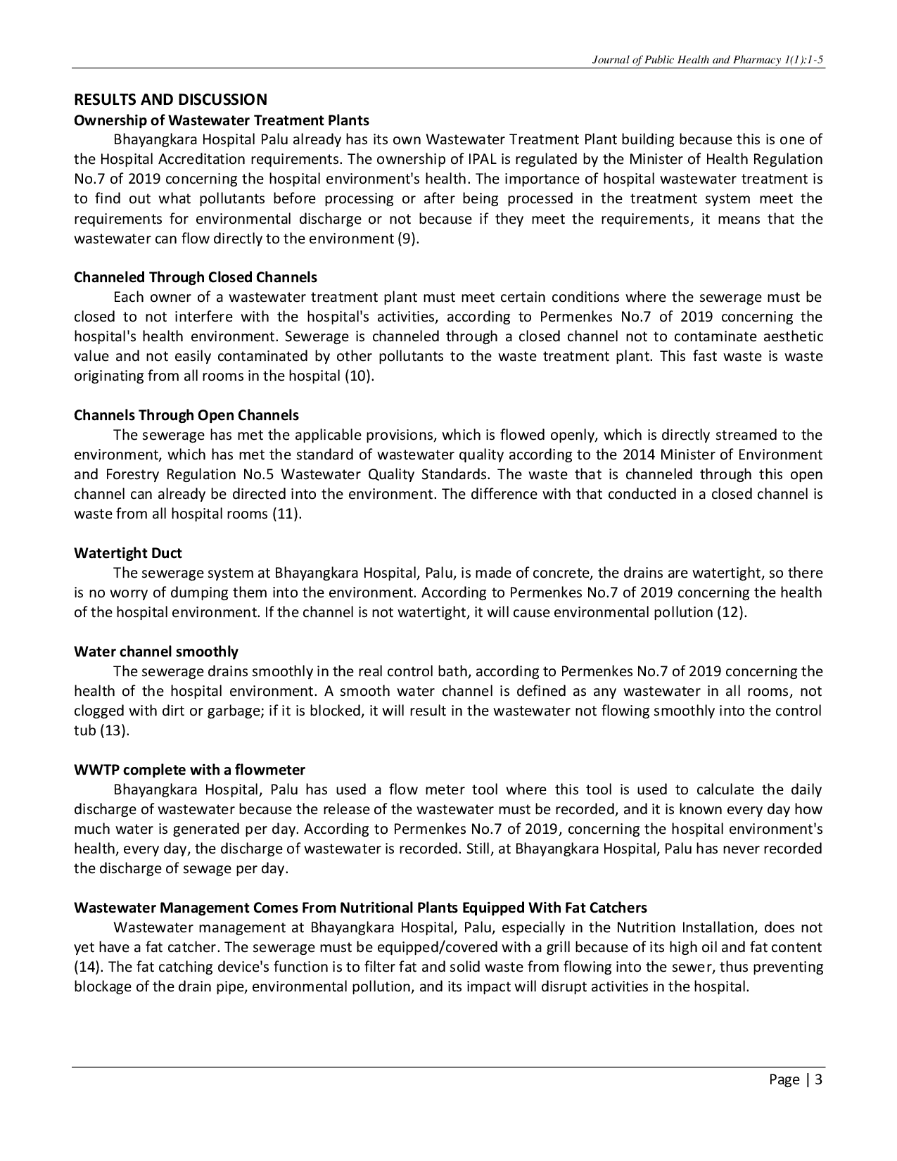 juris Analysis of Wastewater Management Systems at Bhayangkara Hospital Palu