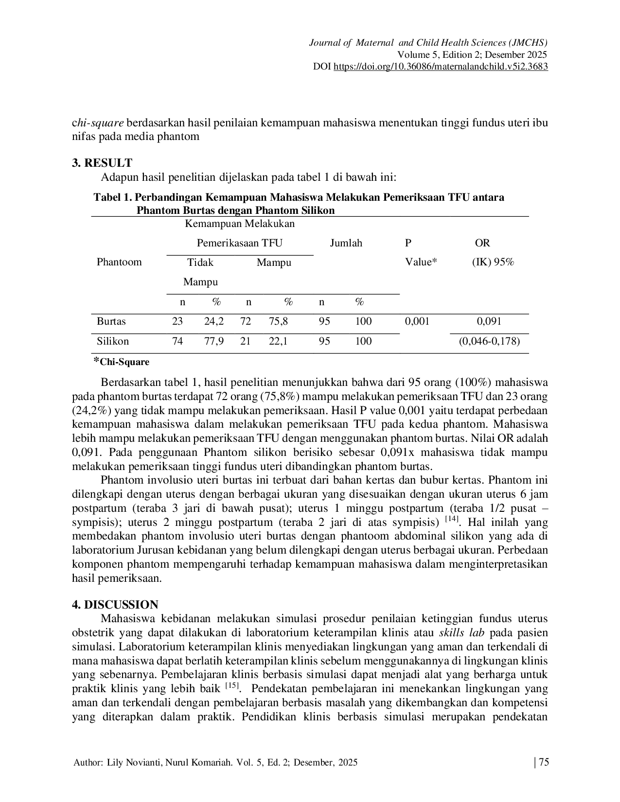 JURIS Students Competence To Determine The Uterine Fundal Height Between The Use Of The Silicone Phantoom And The Burtas Phantoom