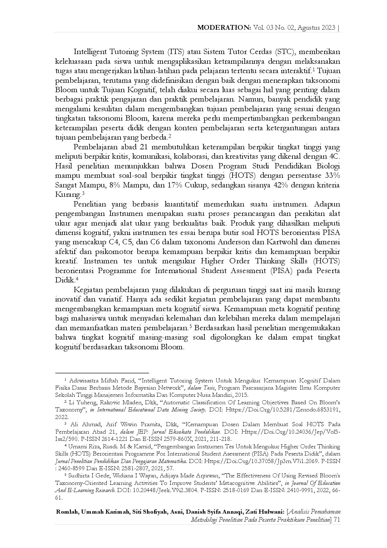 juris Analisis Pemahaman Metodologi Penelitian Pada Peserta Praktikum Penelitian
