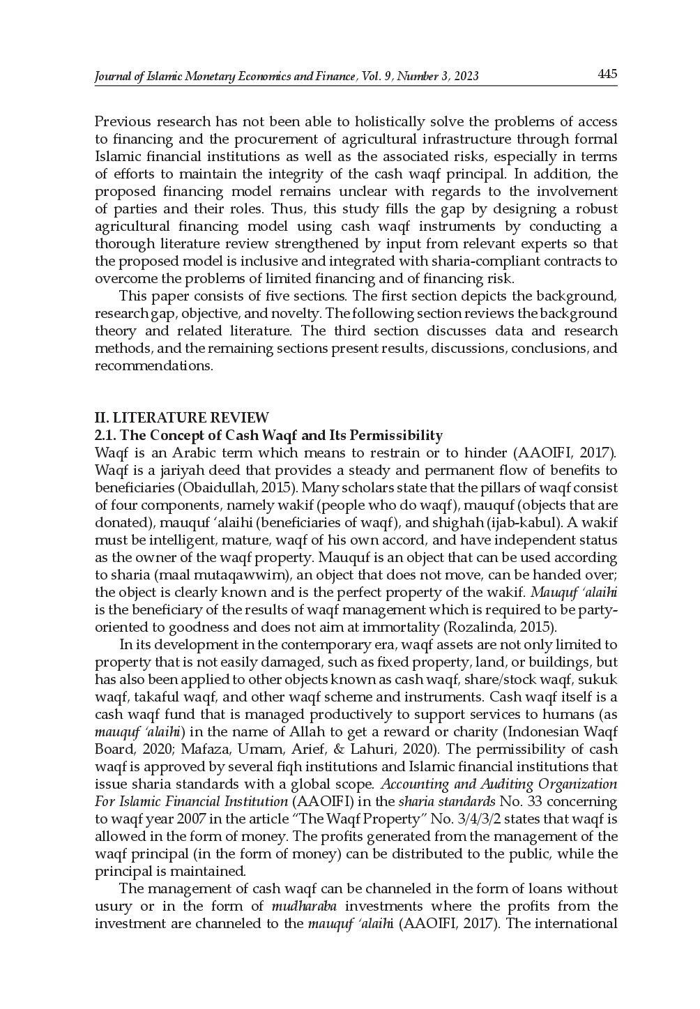 juris Designing A Waqf Based Agricultural Financing Model