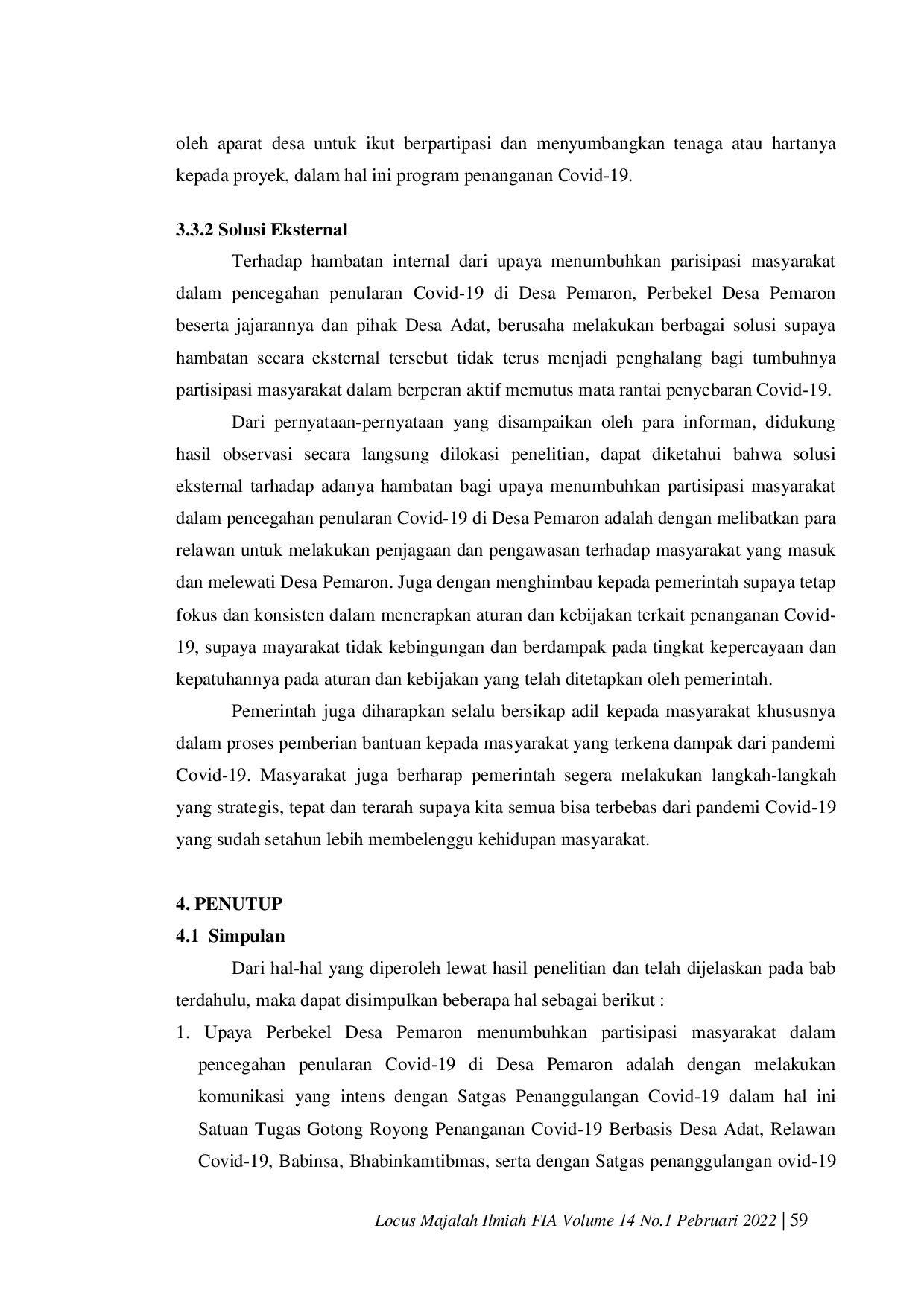 JURIS Upaya Perbekel Menumbuhkan Partisipasi Masyarakat Dalam Pencegahan Penularan Covid 19 di Desa Pemaron Kecamatan Buleleng Kabupaten Buleleng