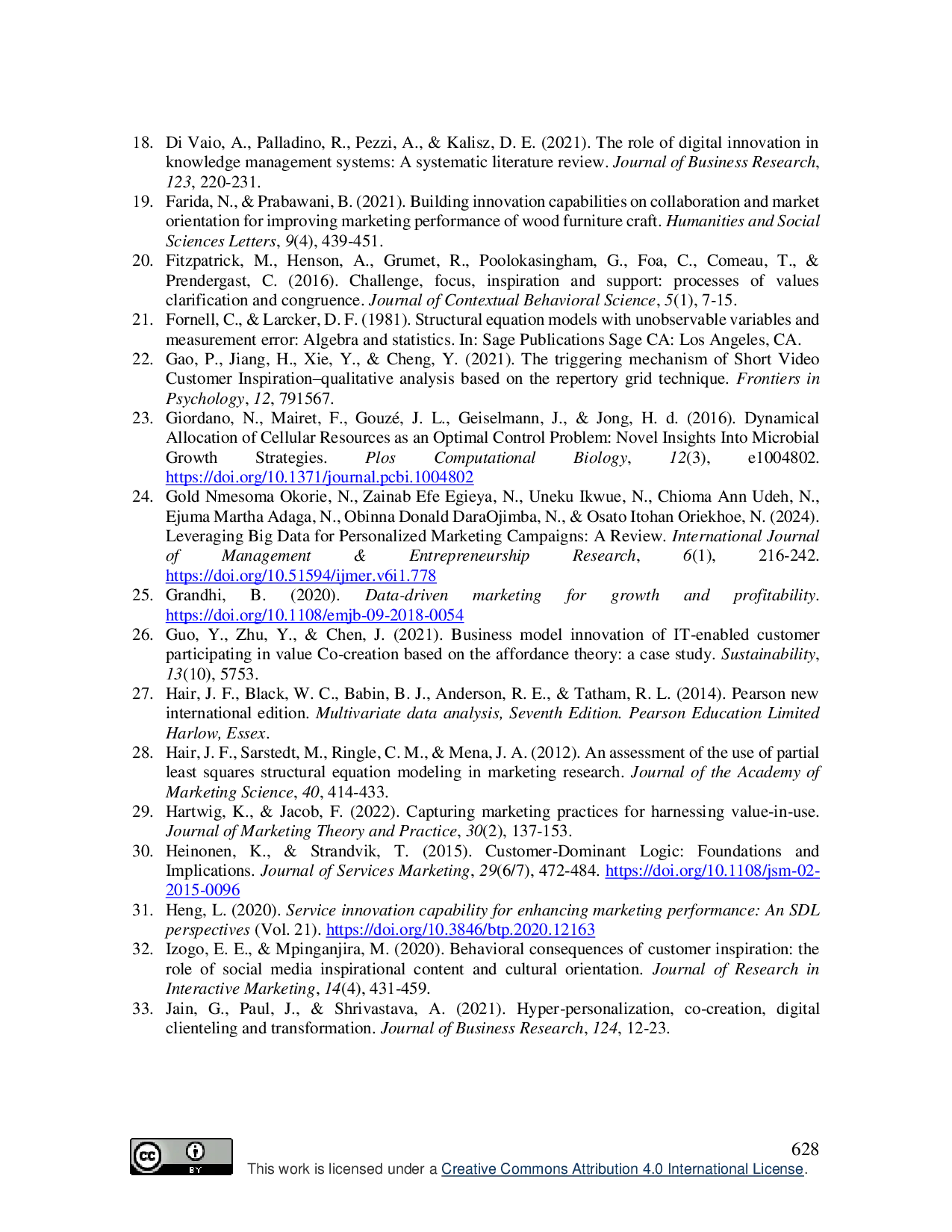 JURIS The Role of Inspiring Value Process Customer Participation and Marketing Performance