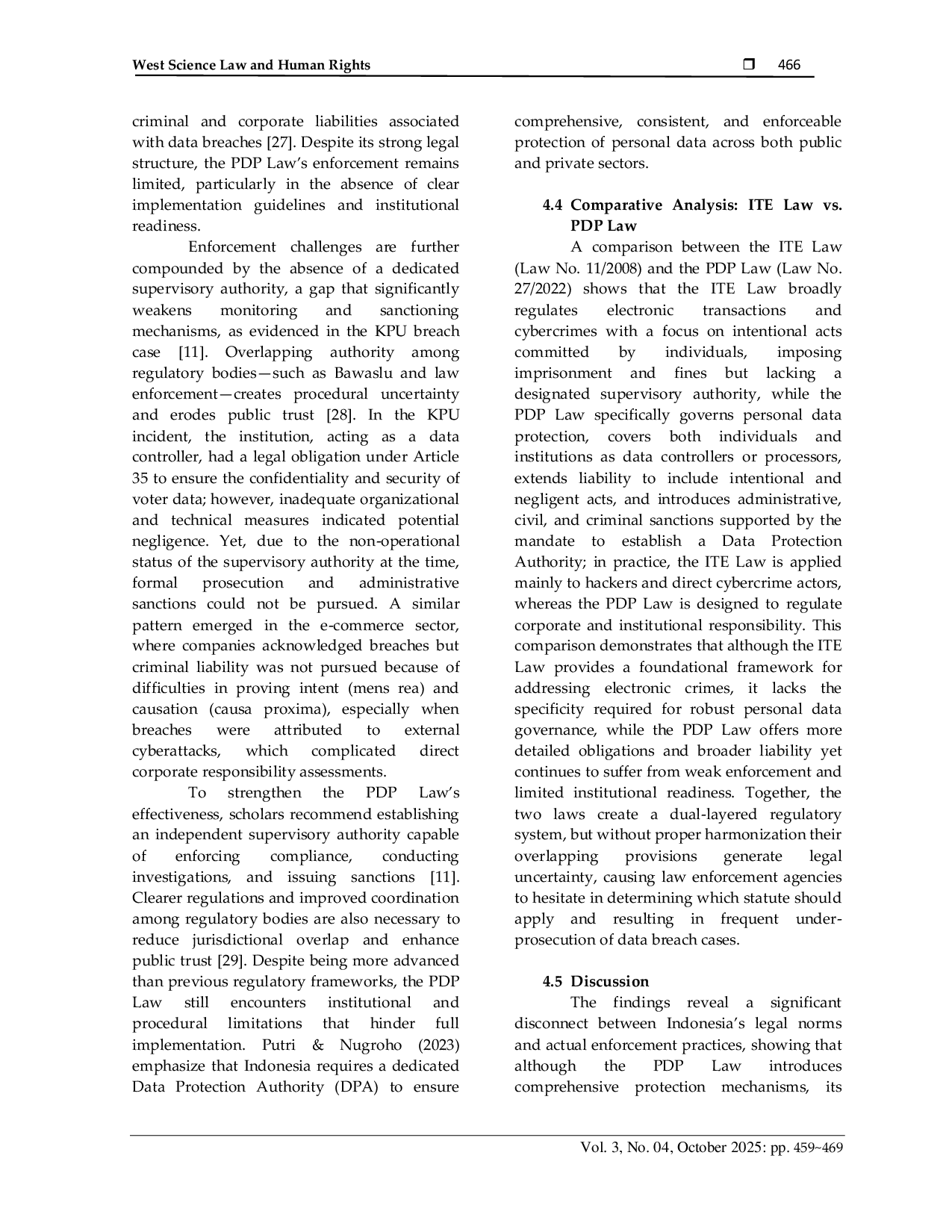 JURIS Analysis of Criminal Liability for Personal Data Violations Case Studies of the General Elections Commission and E Commerce from the Perspective of the ITE Law and the PDP Law 2023 2024
