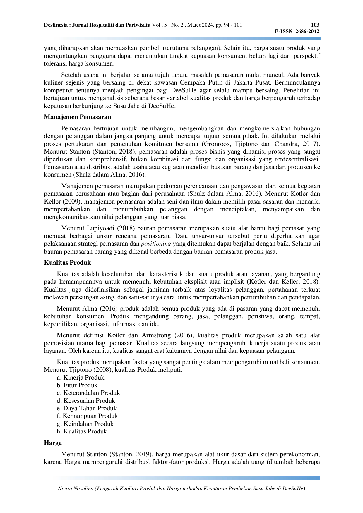 JURIS Pengaruh Kualitas Produk dan Harga Terhadap Minat Beli Susu Jahe di DeeSuHe