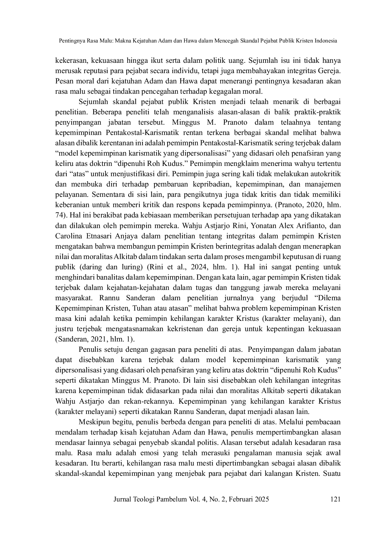 JURIS Pentingnya Rasa Malu Makna Kejatuhan Adam dan Hawa dalam Mencegah Skandal Pejabat Publik Kristen Indonesia