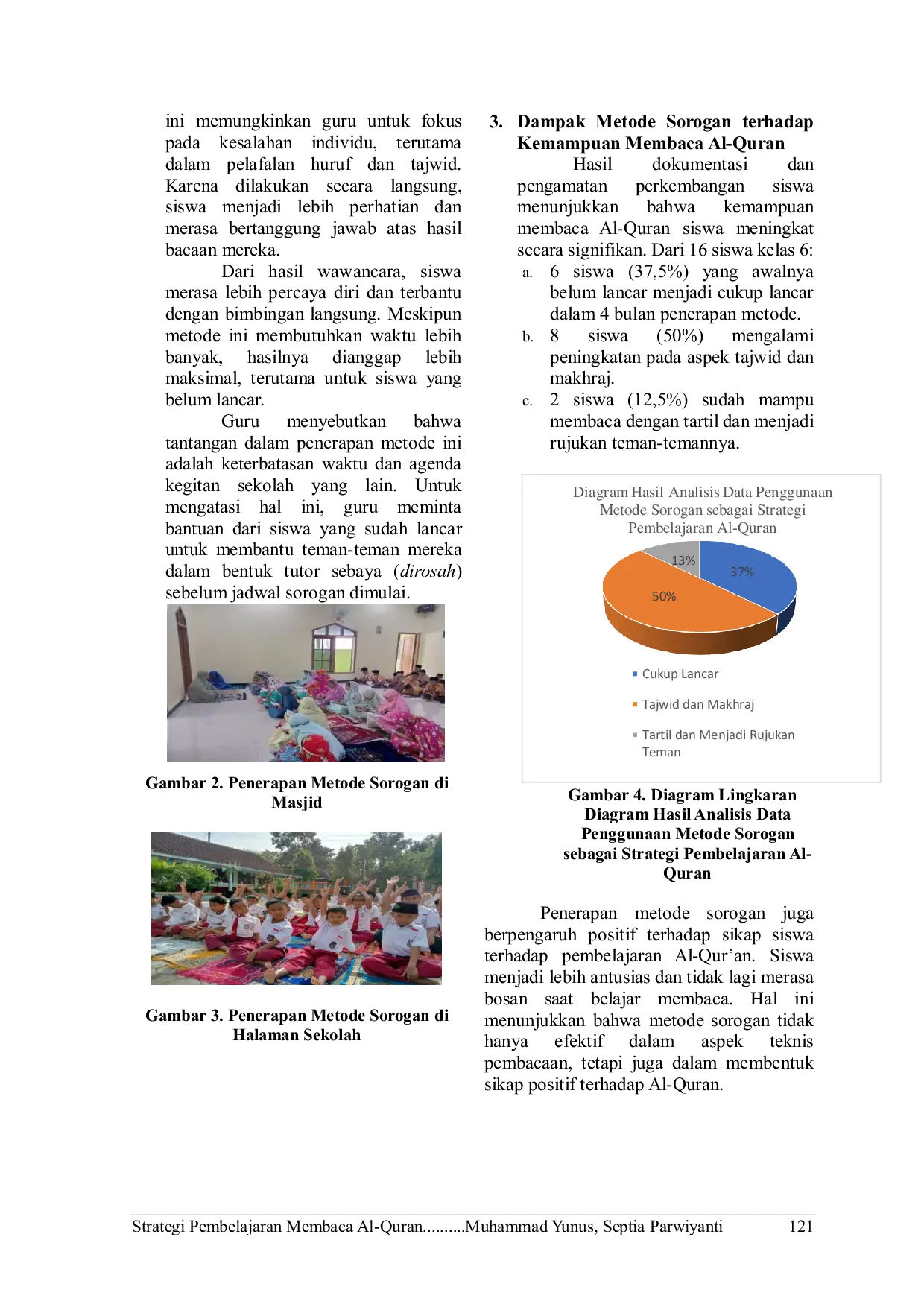 JURIS Strategi Pembelajaran Membaca Al Quran dengan Metode Sorogan pada Siswa Kelas 6 SD Negeri 2 Gondang Kecamatan Purwantoro Kabupaten Wonogiri