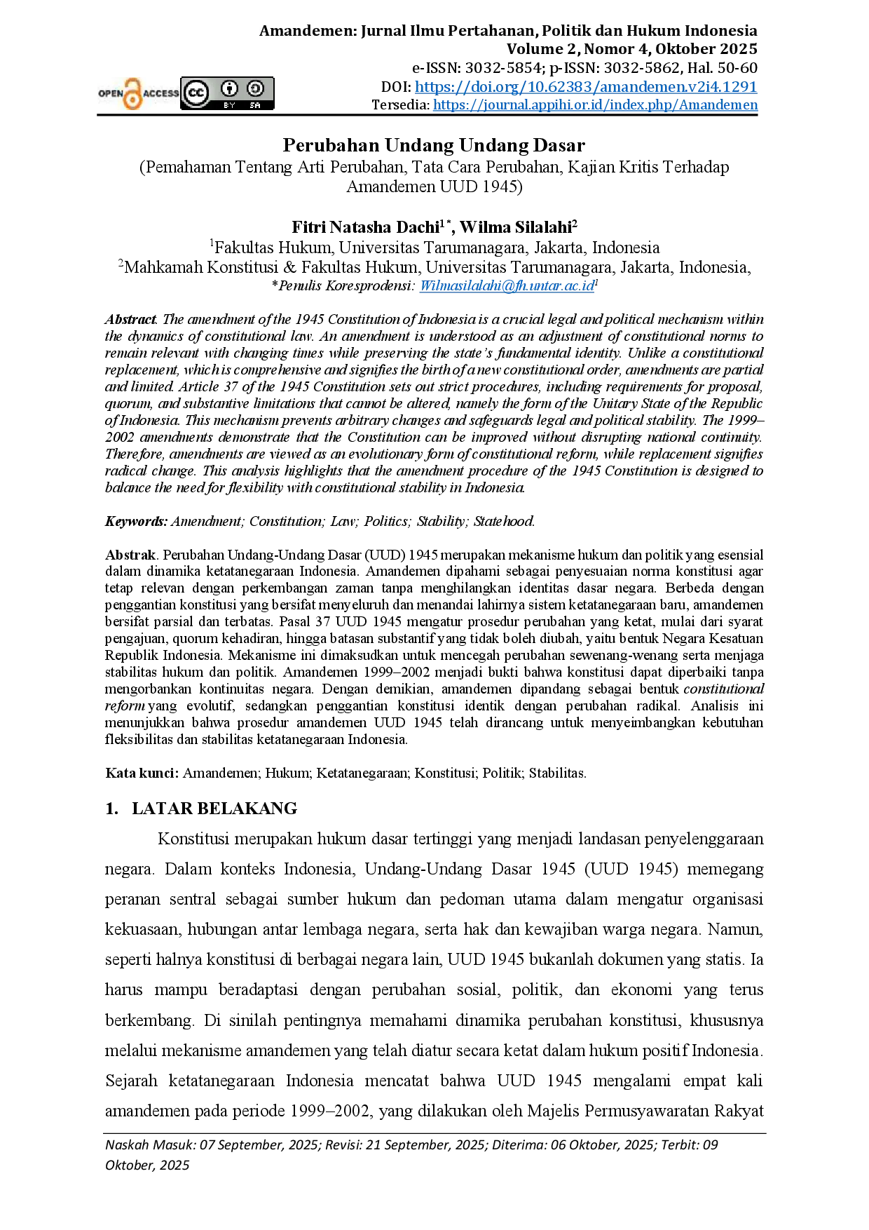 juris Perubahan Undang Undang Dasar Pemahaman Tentang Arti Perubahan Tata Cara Perubahan Kajian Kritis Terhadap Amandemen UUD 1945
