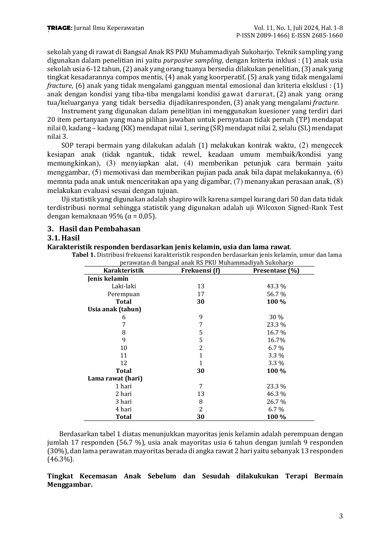 JURIS Pengaruh Terapi Bermain Menggambar Terhadap Kecemasan Hospitalisasi Pada Anak Usia Sekolah 6 12 Tahun