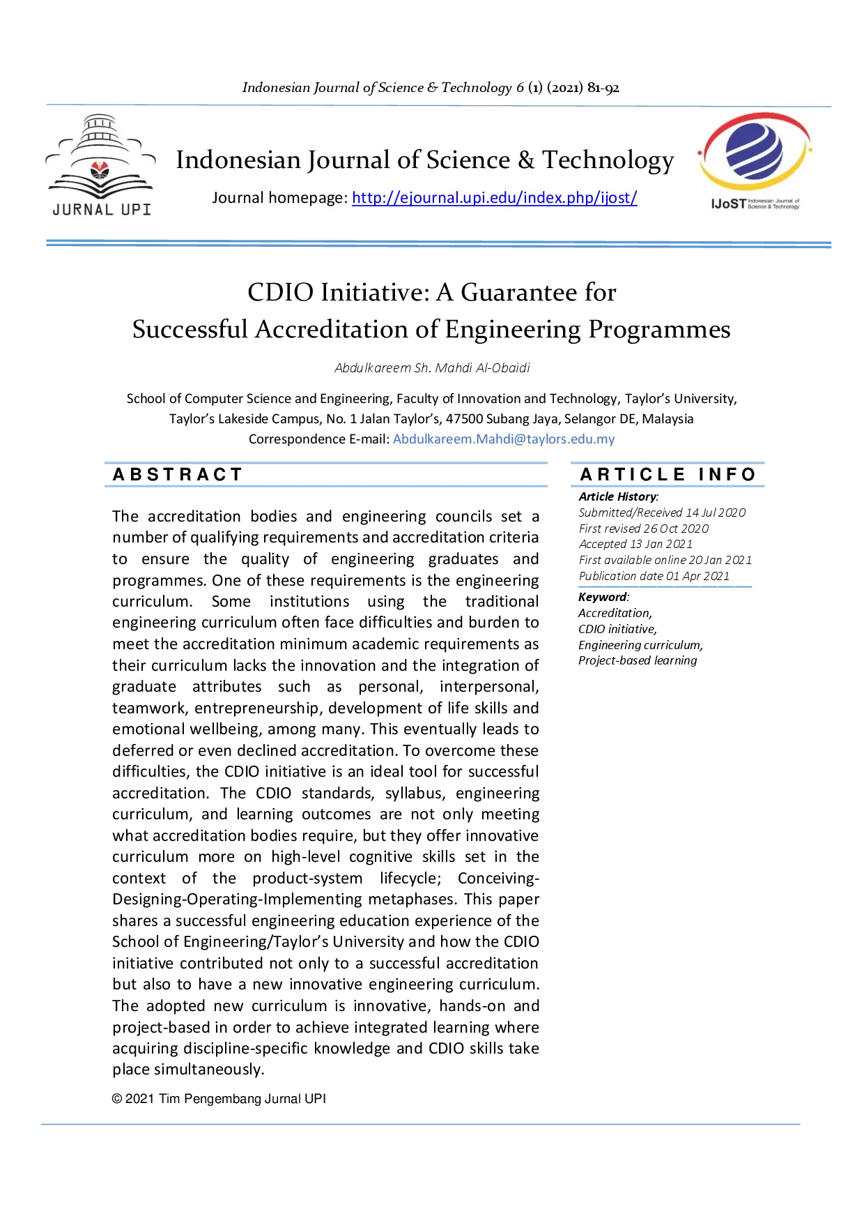 juris CDIO Initiative A Guarantee for Successful Accreditation of Engineering Programmes