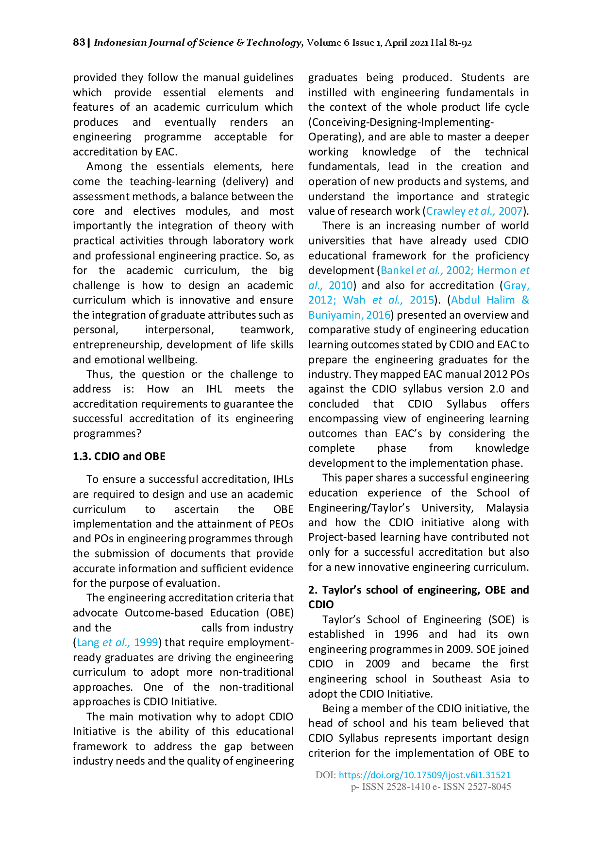 juris CDIO Initiative A Guarantee for Successful Accreditation of Engineering Programmes