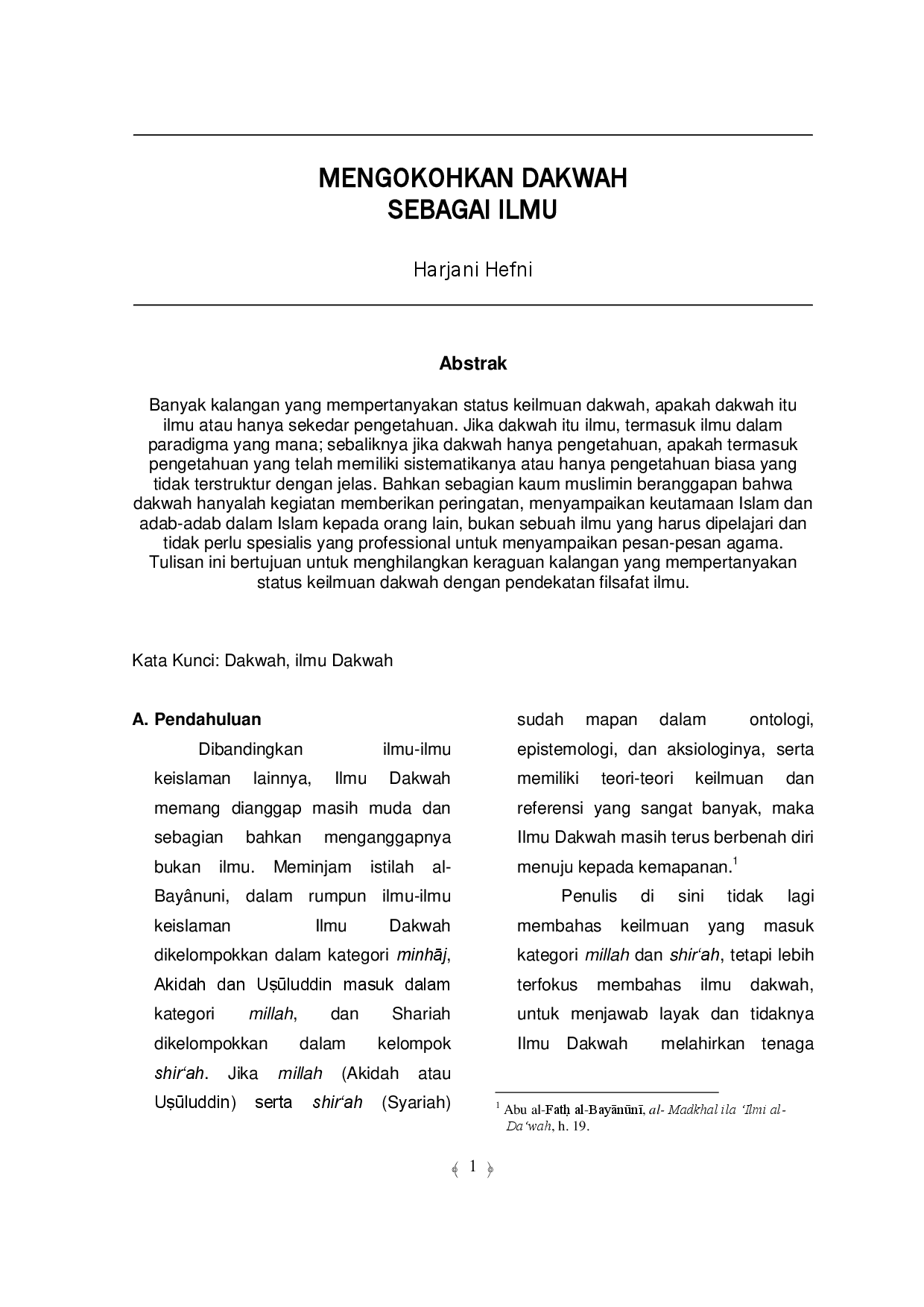 juris Mengokohkan Dakwah Sebagai Ilmu