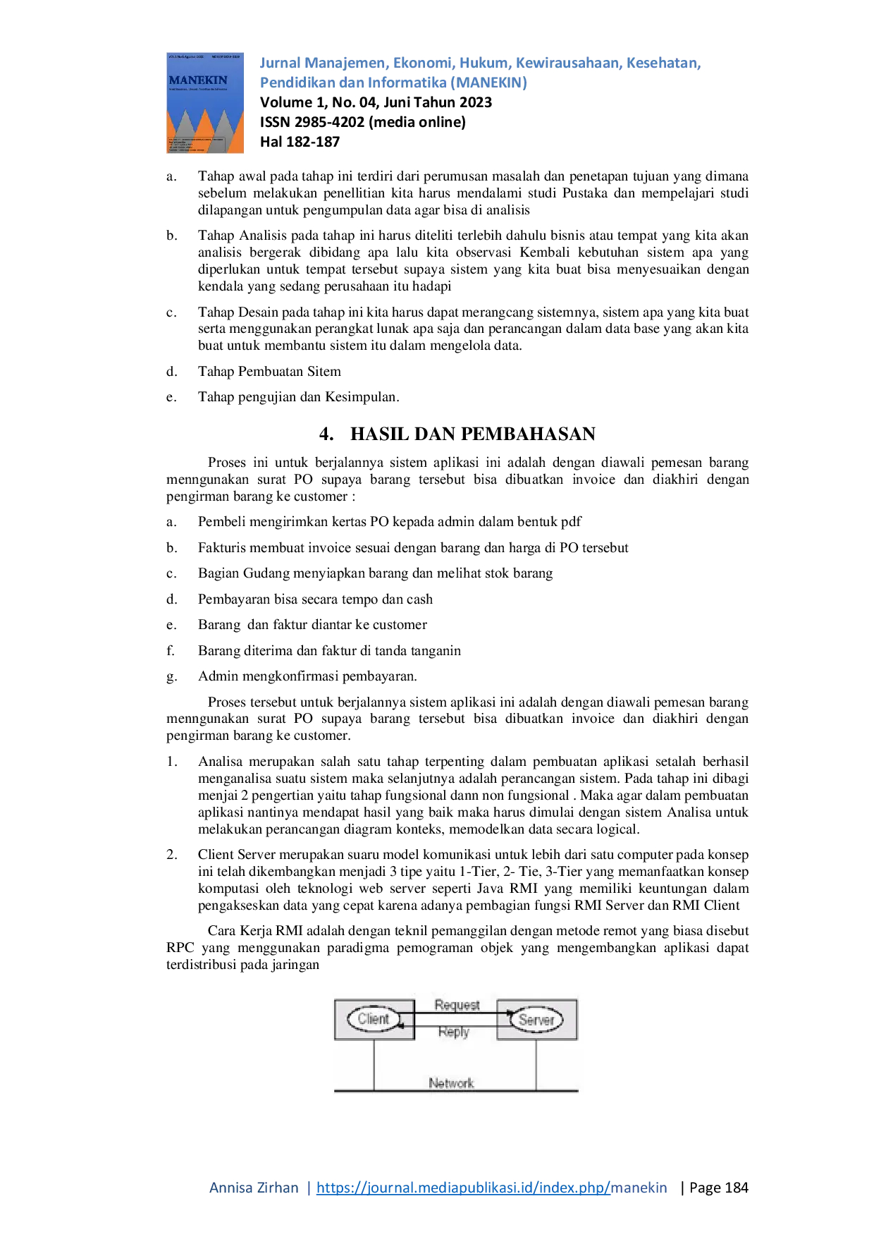 JURIS Analisa Dan Perancangan Sistem Penjualan Alat Kesehatan Pada PT Diva Alkesindo Utama Berbasis Client Server