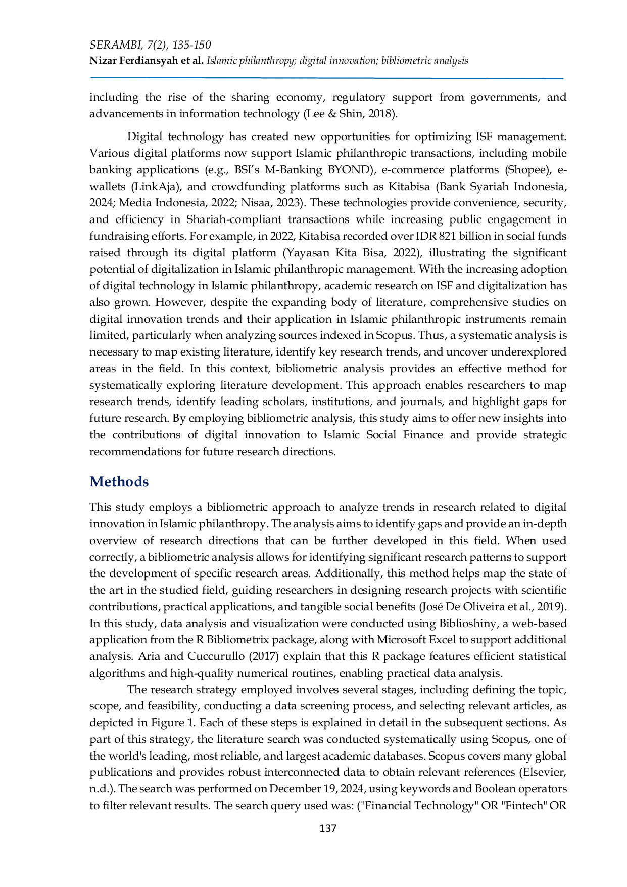 JURIS A bibliometric approach to digital innovation in Islamic philanthropy 2014 2024