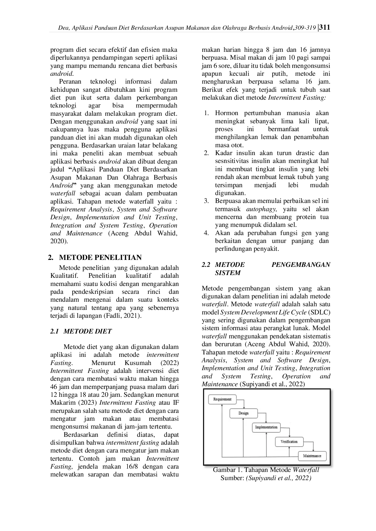 JURIS Aplikasi Panduan Diet Berdasarkan Asupan Makanan dan Olahraga Berbasis Android