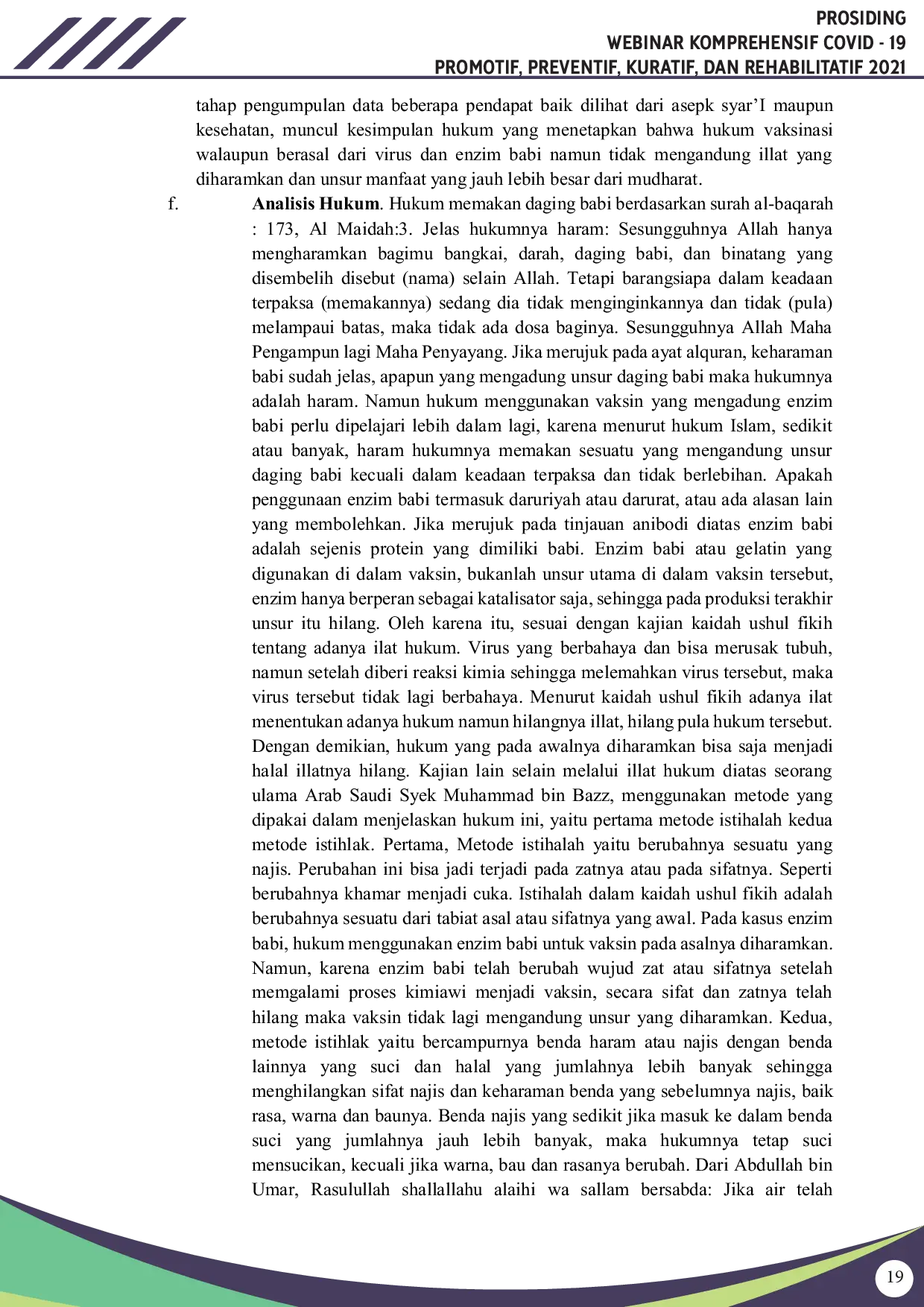 JURIS Kontroversi Hukum Vaksin Tinjauan Majelis Tarjih Muhammmadiyah