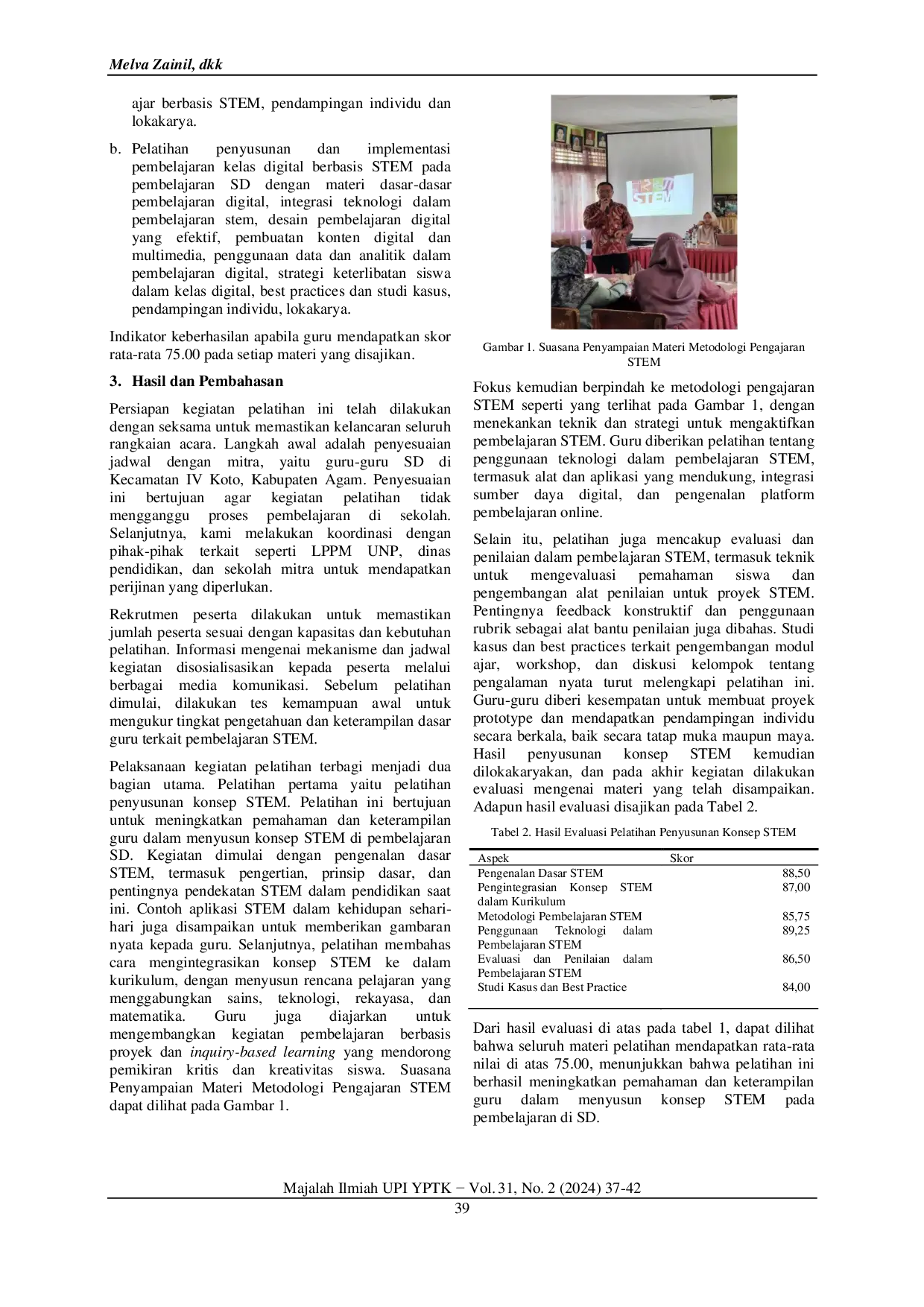 JURIS Pelatihan Guru Sekolah Dasar dalam Mengembangkan Pembelajaran Digital Berbasis STEM