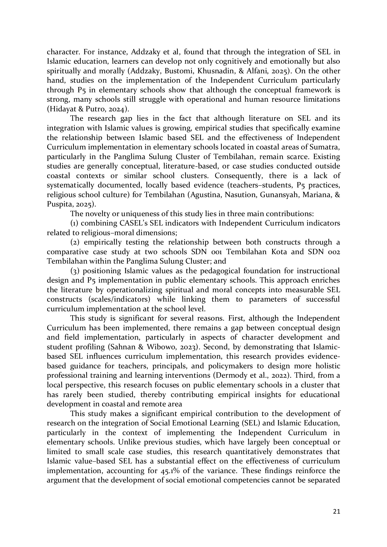 JURIS The Impact of Islamic Education Based Social Emotional Learning on Implementing the Independent Curriculum in Tembilahan Elementary Schools