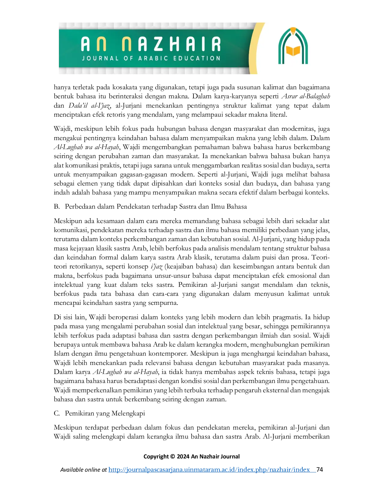 JURIS The Role of Al Jurjani and Farid Wajdi in the Development of Arabic Language and Literature Studies