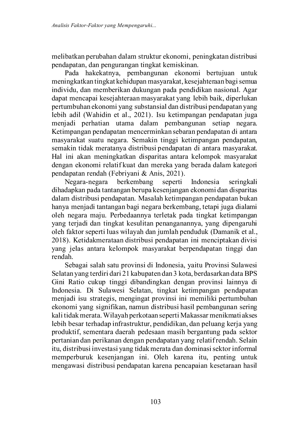 JURIS Analisis Faktor Faktor Yang Mempengaruhi Ketimpangan Pendapatan Analysis of Factors Influencing Income Inequality