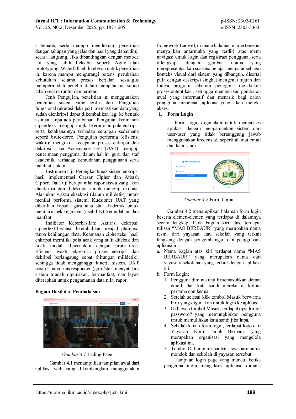 JURIS Implementasi Kombinasi Algoritma Kriptografi Menggunakan Atbash dan Caesar Cipher Pada Nilai Rapot Akhir Siswa MA Berbaur di Wonosobo
