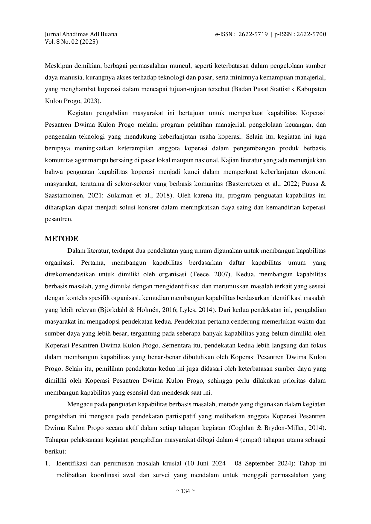 JURIS Penguatan Kapabilitas Koperasi Pesantren Dwima Kulon Progo Menuju Koperasi Mandiri yang Berkelanjutan