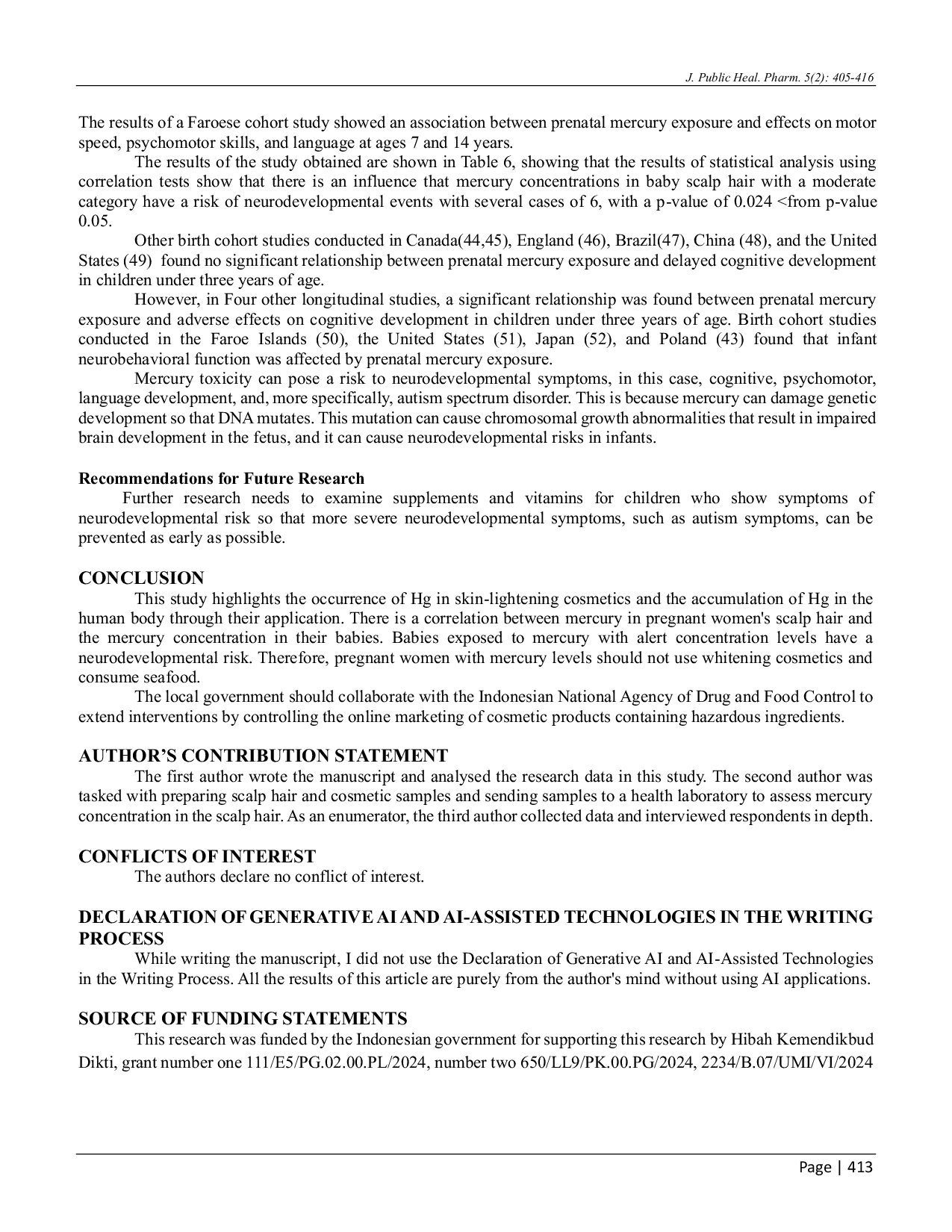 JURIS Quantitative Risk Assessment QRA Prenatal Mercury Exposure of Whitening Cosmetic and Infant Neurodevelopmental Risk
