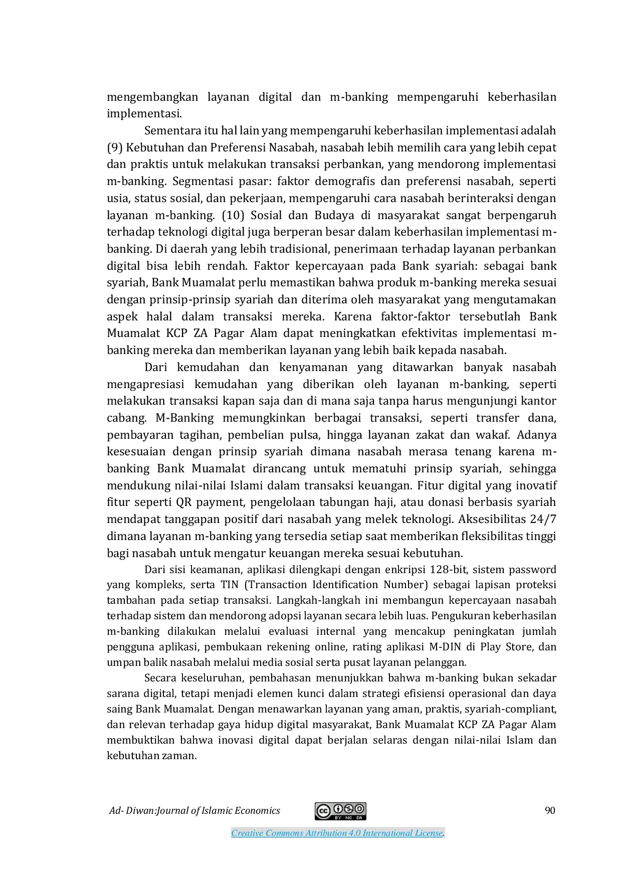 JURIS Analisis Efisiensi Operasional Layanan M Banking Bank Muamalat Studi Kasus Pada KCP ZA Pagar Alam