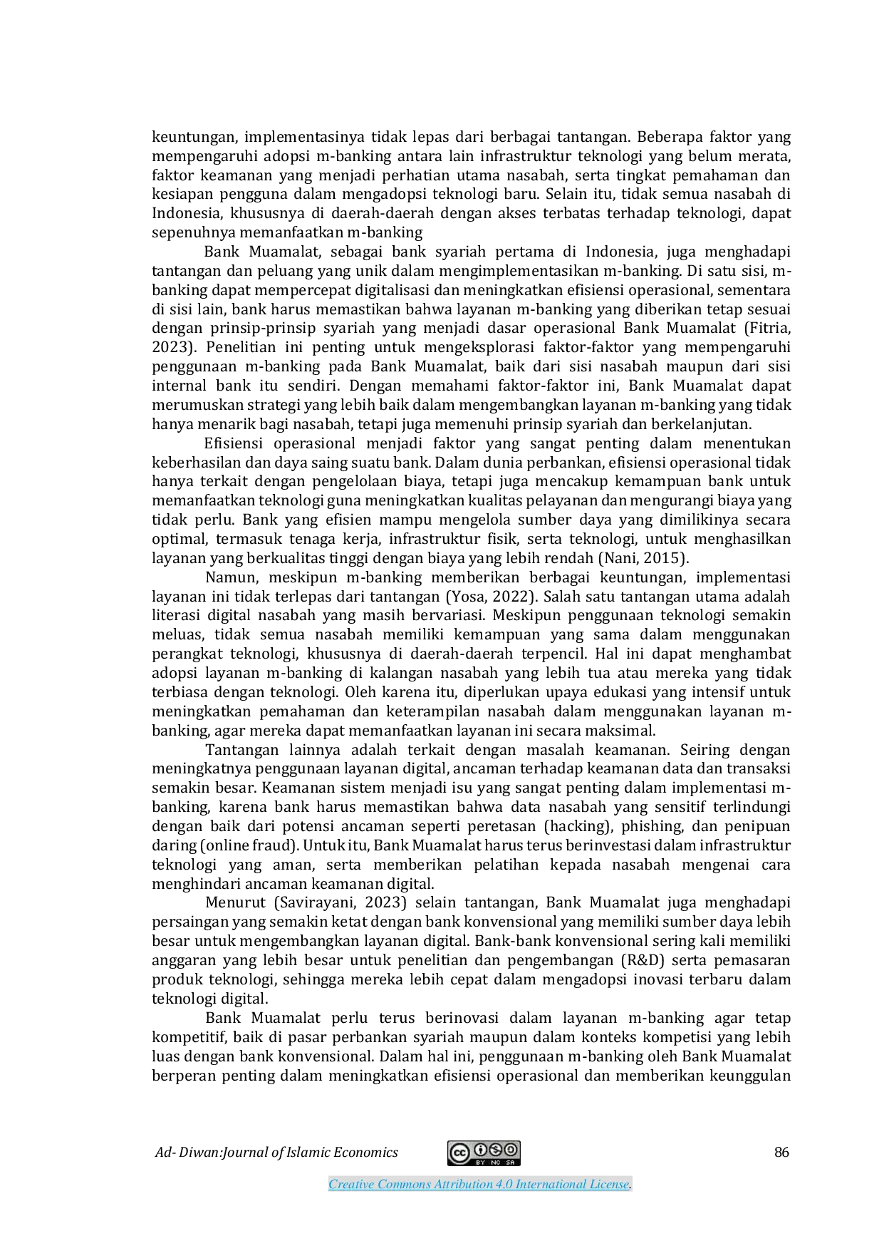 JURIS Analisis Efisiensi Operasional Layanan M Banking Bank Muamalat Studi Kasus Pada KCP ZA Pagar Alam